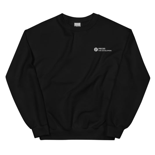 Black Embroidered Crewneck